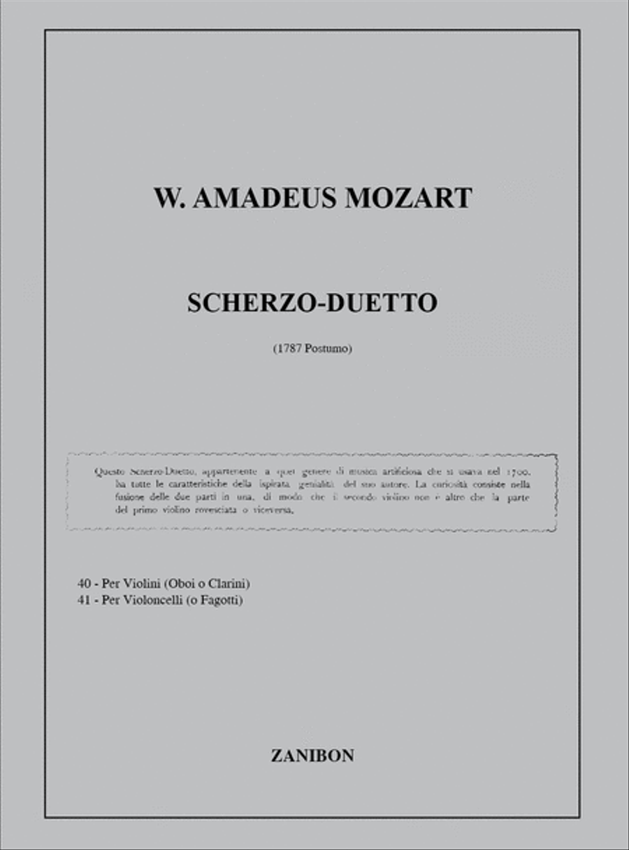 Scherzo - Duetto (1787 - Postumo) String Duet scores gallery preview page 1
