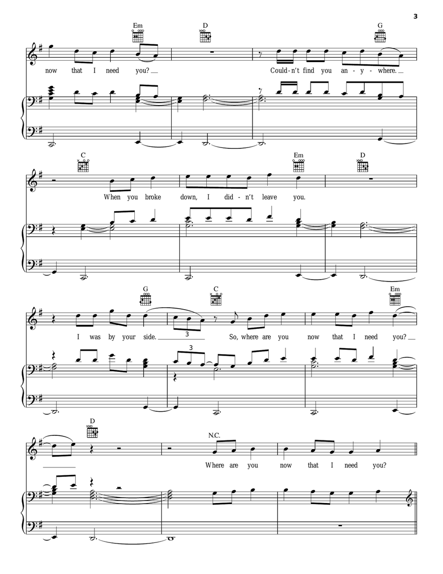 Where Are U Now Piano, Vocal, Guitar scores gallery preview page 3