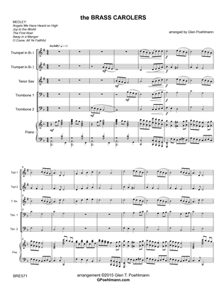 THE BRASS CAROLERS - 2 Trumpets, Tenor Sax & 2 Trombones with Piano (Christmas Carol Medley)