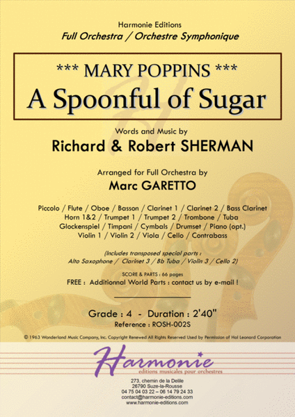 A SPOONFUL OF SUGAR - Mary Poppins - FULL ORCHESTRA - Robert Sherman image number null