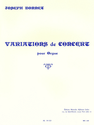 Book cover for Variations de Concert pour Orgue