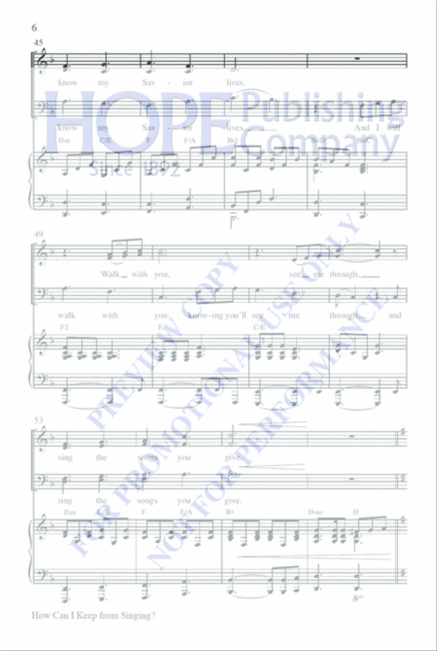 How Can I Keep From Singing? Choir scores gallery preview page 6