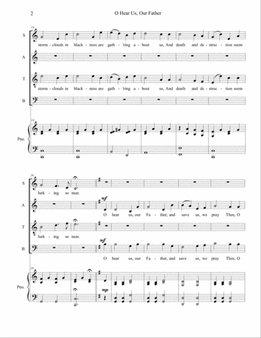 O Hear Us, Our Father O Hear Us, Our Father 4-Part scores gallery preview page 2