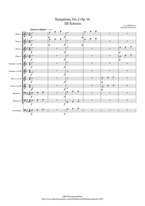 Book cover for Beethoven: Symphony No.2 Op.36 Mvt.III Scherzo (transposed version) - wind dectet