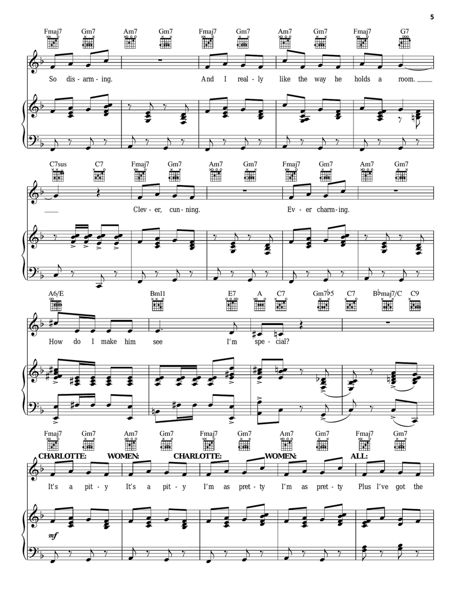Stepsisters' Lament (from Cinderella) Piano, Vocal, Guitar scores gallery preview page 5