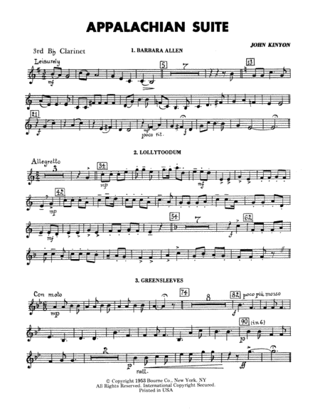 Appalachian Suite - 3rd Bb Clarinet