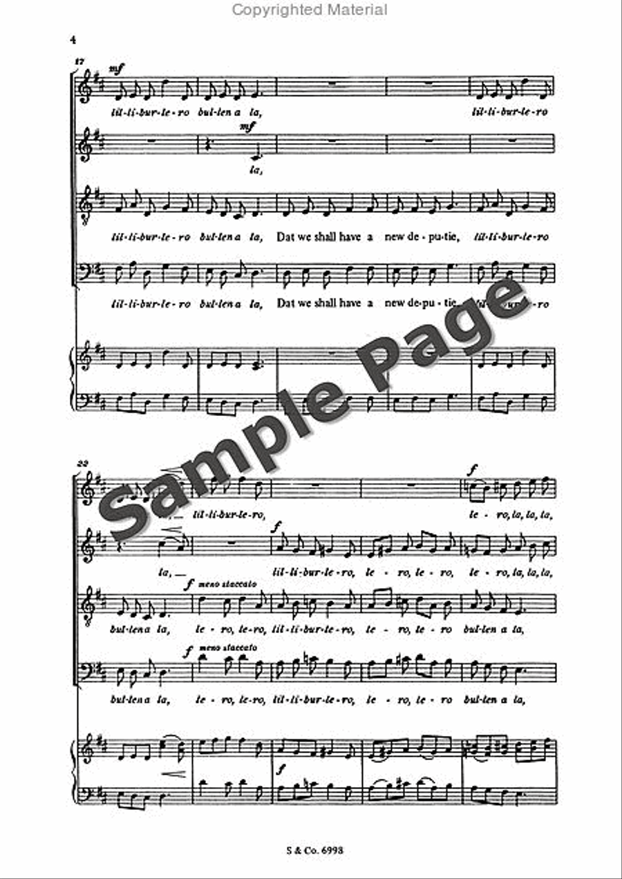 Lilliburlero Lilliburlero 4-Part scores gallery preview page 5