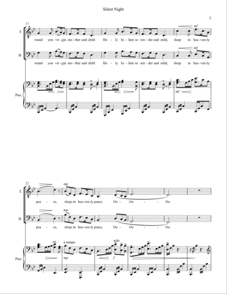 Silent Night 4-Part scores gallery preview page 3