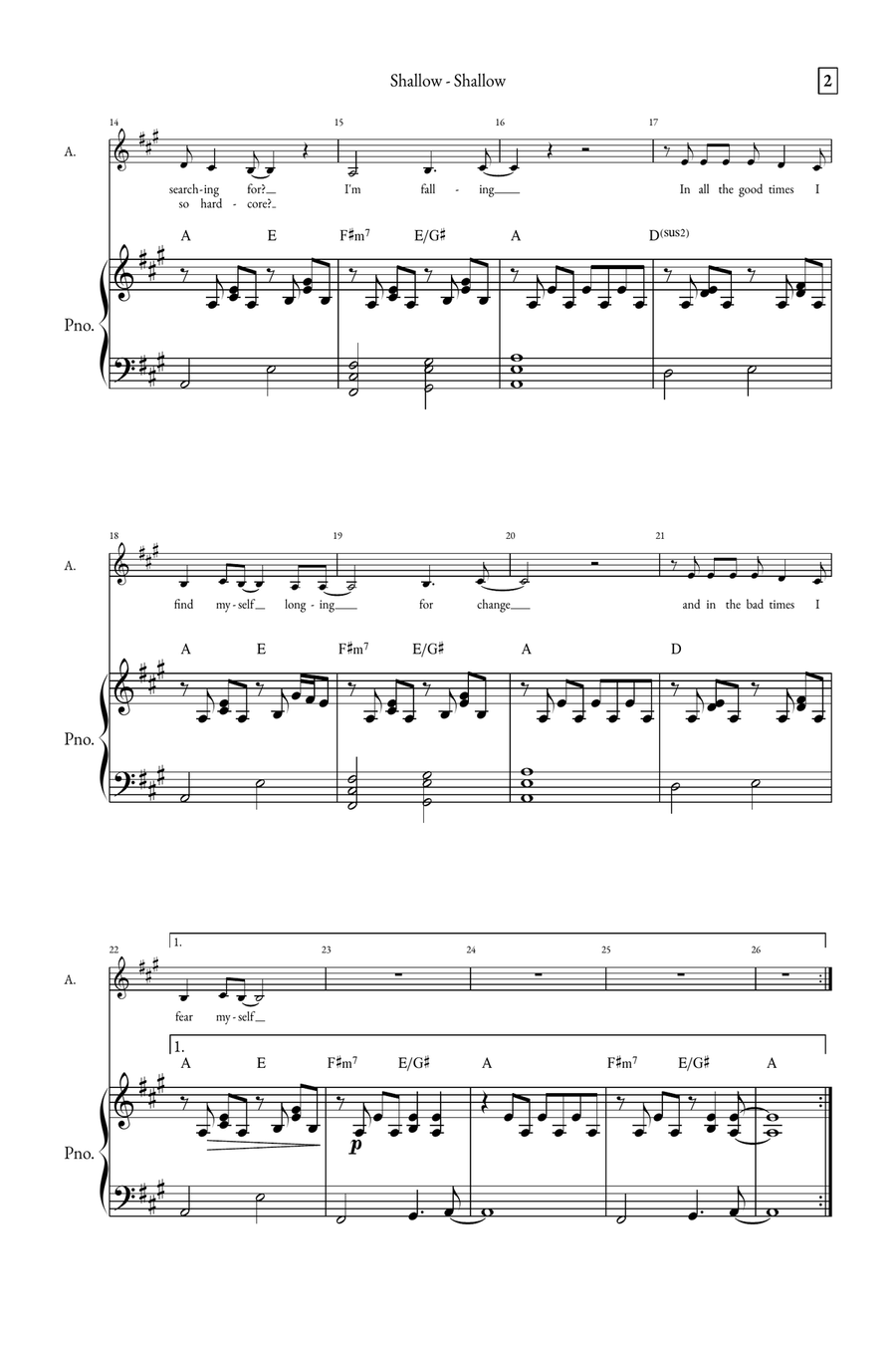 Shallow A Cappella scores gallery preview page 2