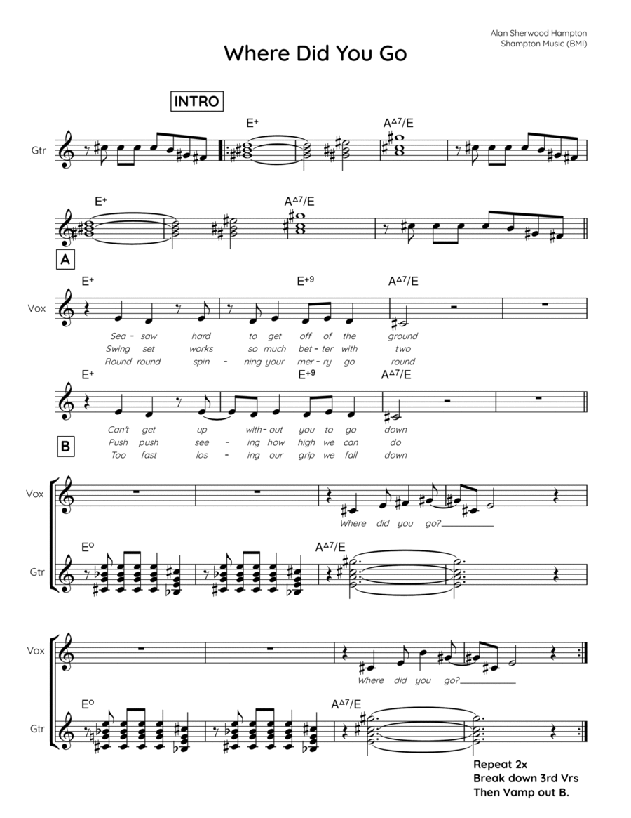 Where Did You Go? Piano scores gallery preview page 1