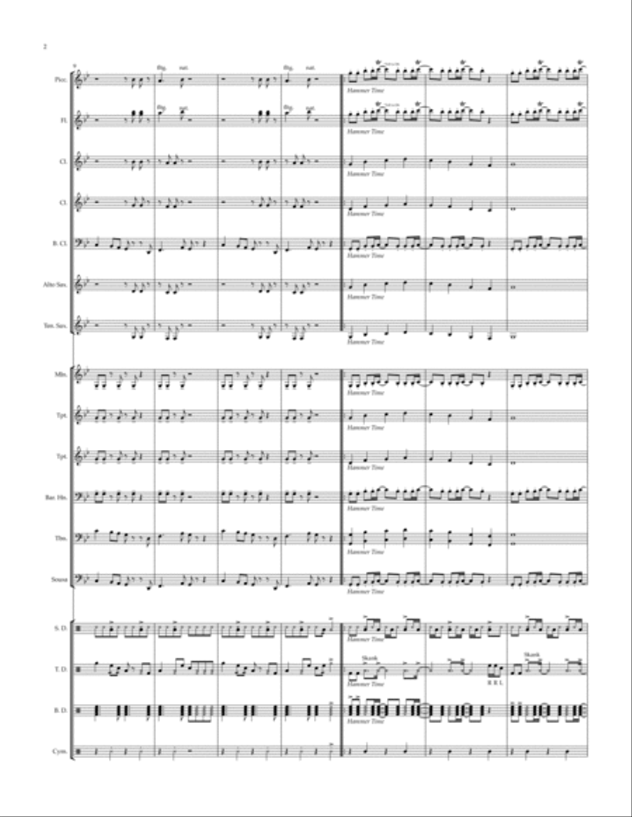 U Can't Touch This Marching Band scores gallery preview page 2