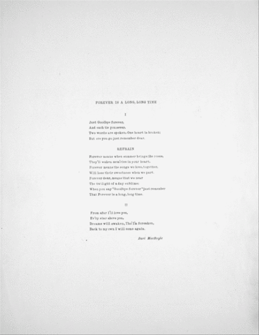 Forever is a Long Time Voice scores gallery preview page 1