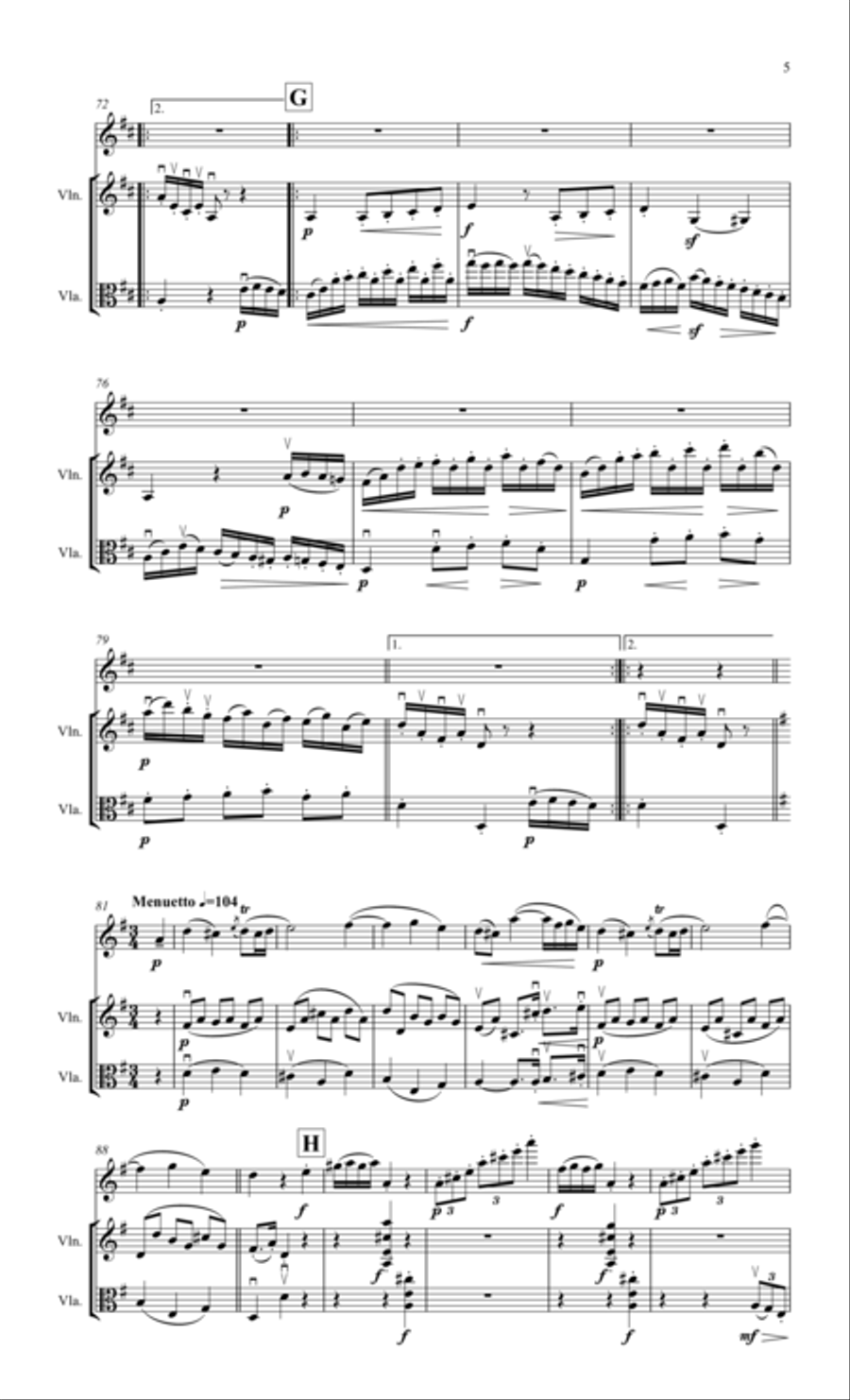 Beethoven Trio for flute, violin and viola Small Ensemble scores gallery preview page 6