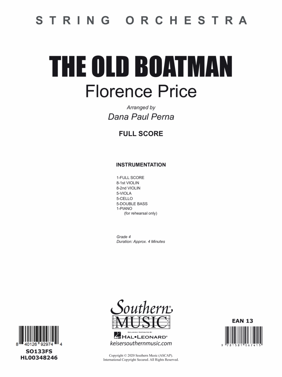 The Old Boatman - Full Score String Orchestra scores gallery preview page 1