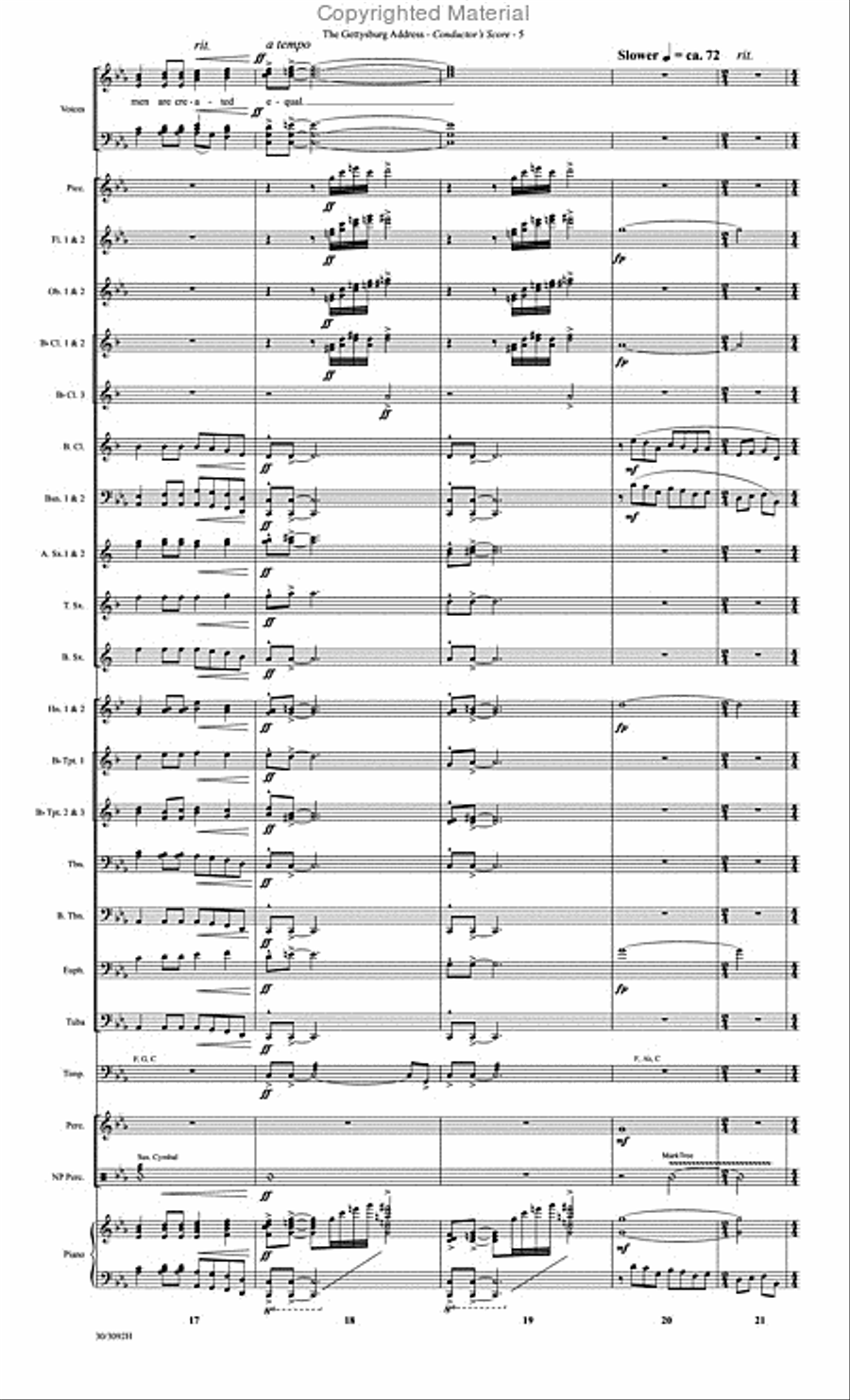 The Gettysburg Address - Wind Ensemble Score and Parts Concert Band scores gallery preview page 6