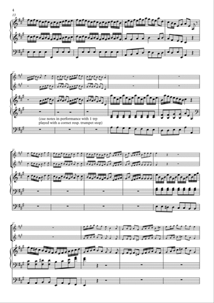 G. F. Handel - Arrival of the Queen of Sheba for 1-2 trumpets and organ Version in A Trumpet Duet scores gallery preview page 6