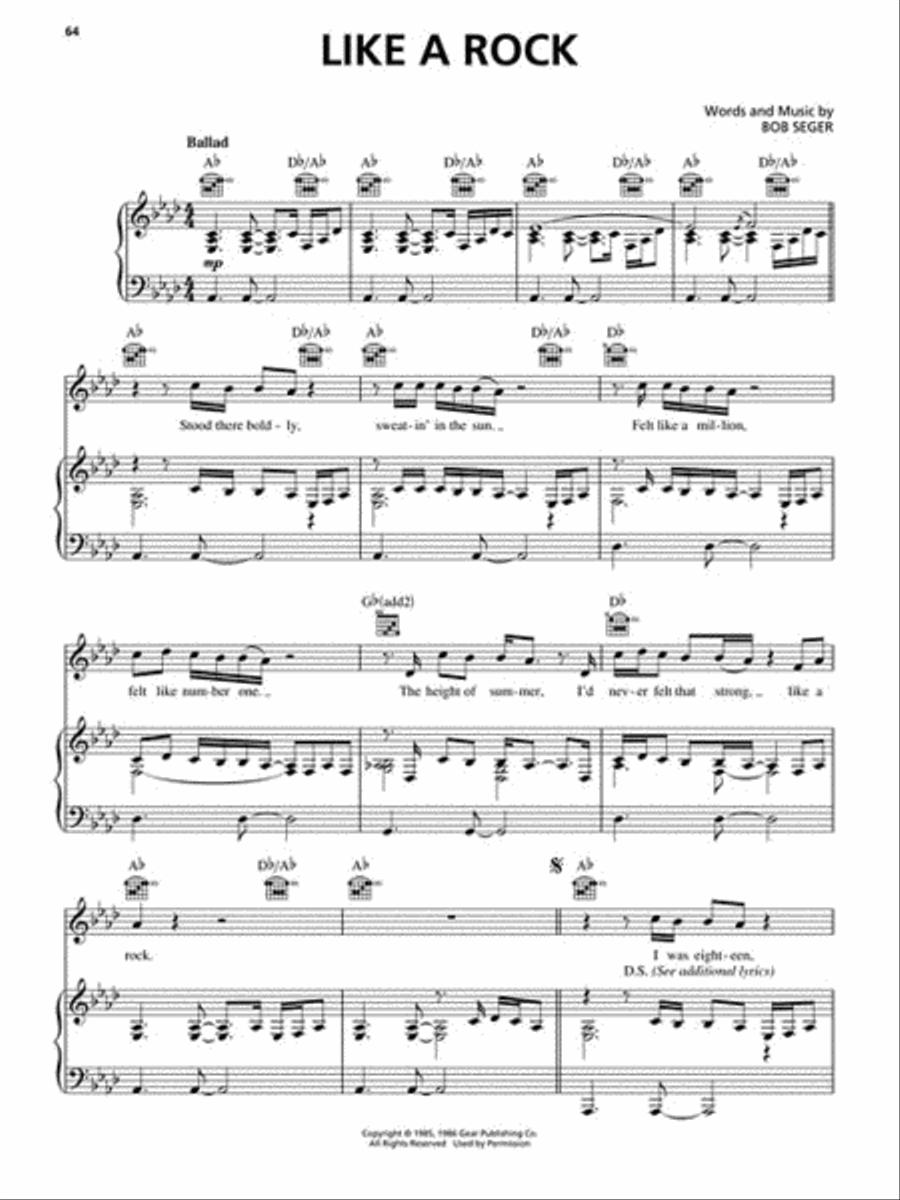 Bob Seger – Ultimate Hits: Rock and Roll Never Forgets Piano, Vocal, Guitar scores gallery preview page 4