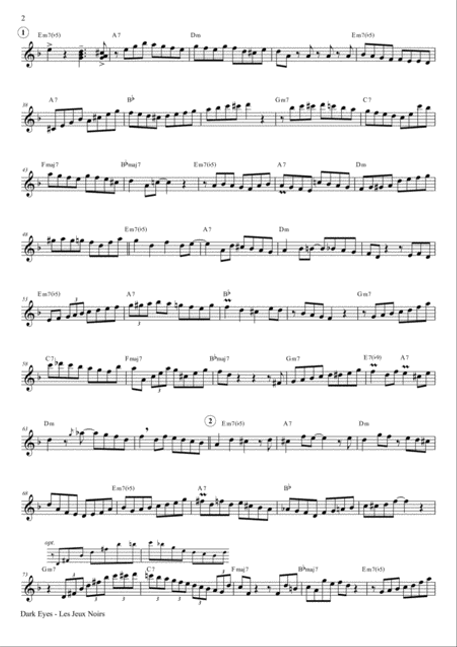 Dark Eyes - Les Yeux Noirs for Gypsy Jazz Accordion Accordion scores gallery preview page 2