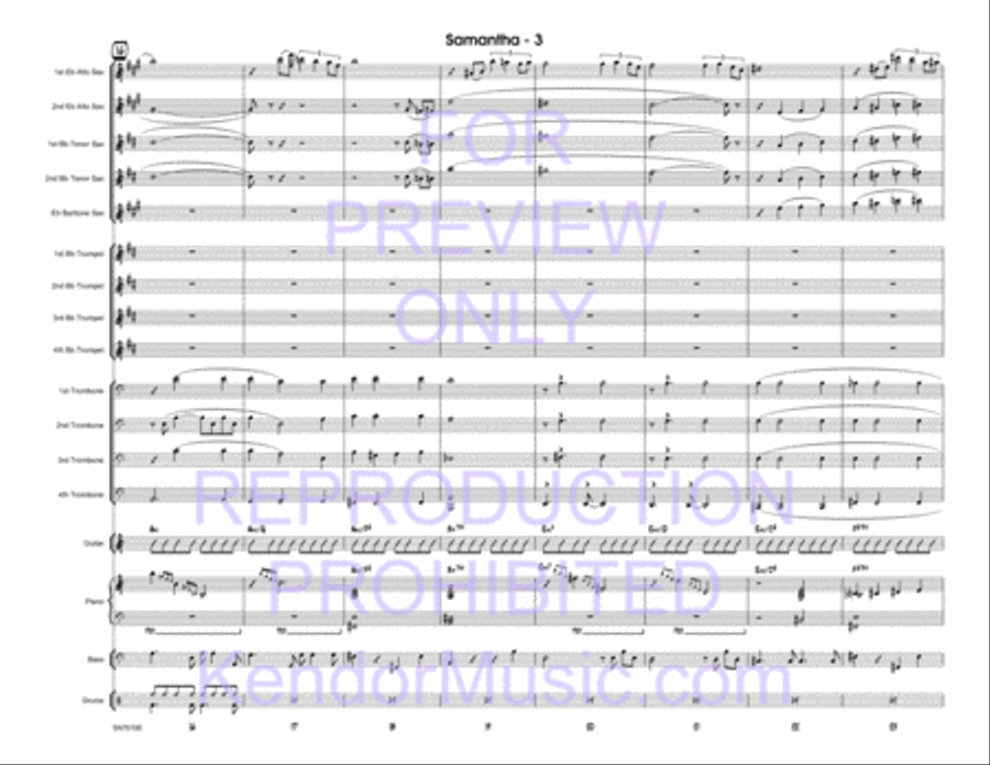 Samantha (Full Score) Samantha (Full Score) Jazz Ensemble scores gallery preview page 4