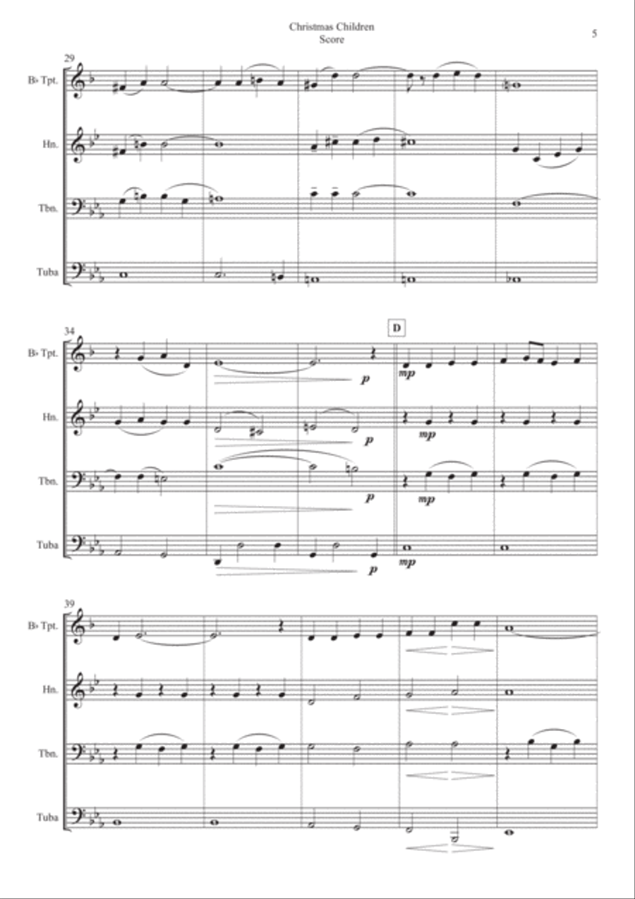 Christmas Children Brass Ensemble scores gallery preview page 5