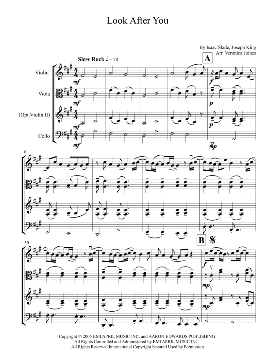 Look After You String Trio scores gallery preview page 1