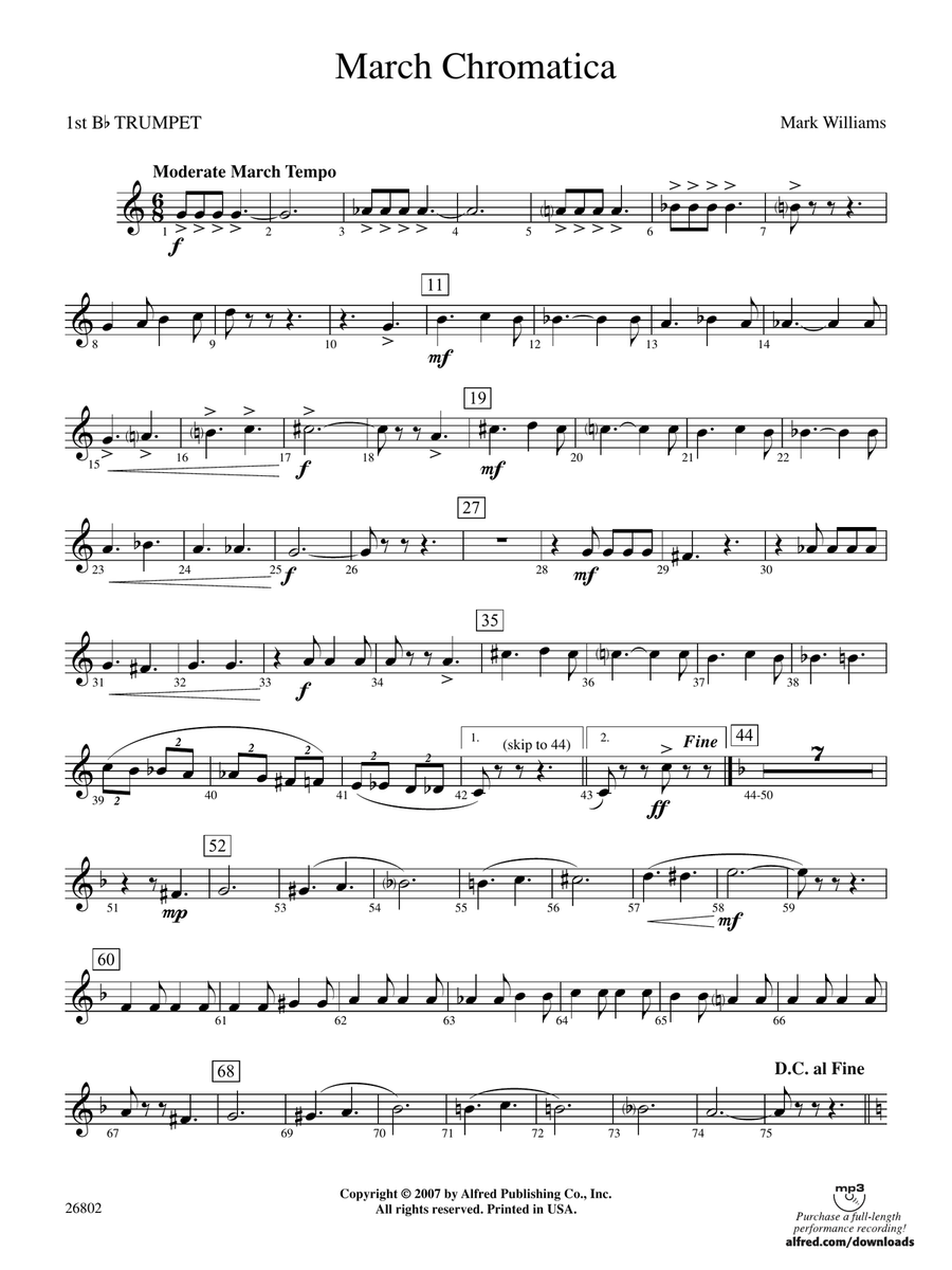 March Chromatica: 1st B-flat Trumpet
