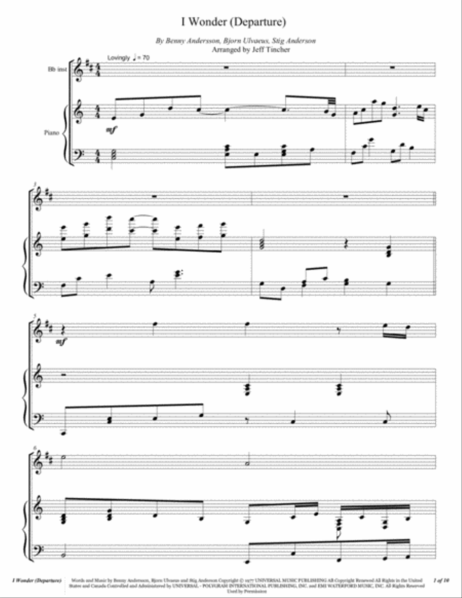 I Wonder Trumpet Solo scores gallery preview page 2