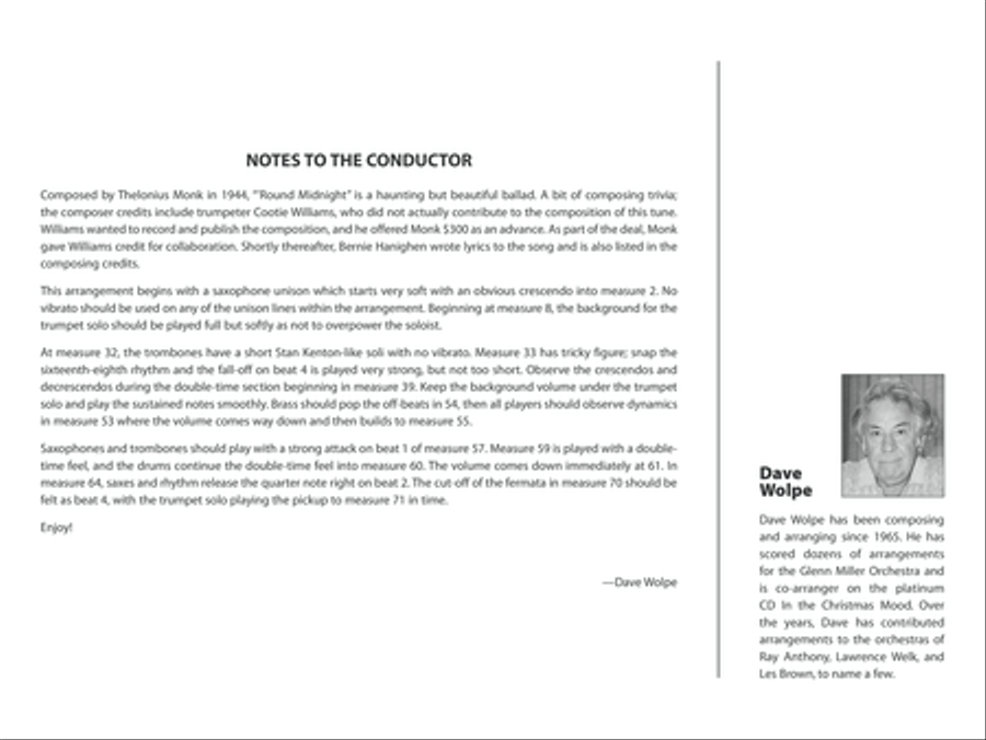 'Round Midnight Jazz Ensemble scores gallery preview page 3