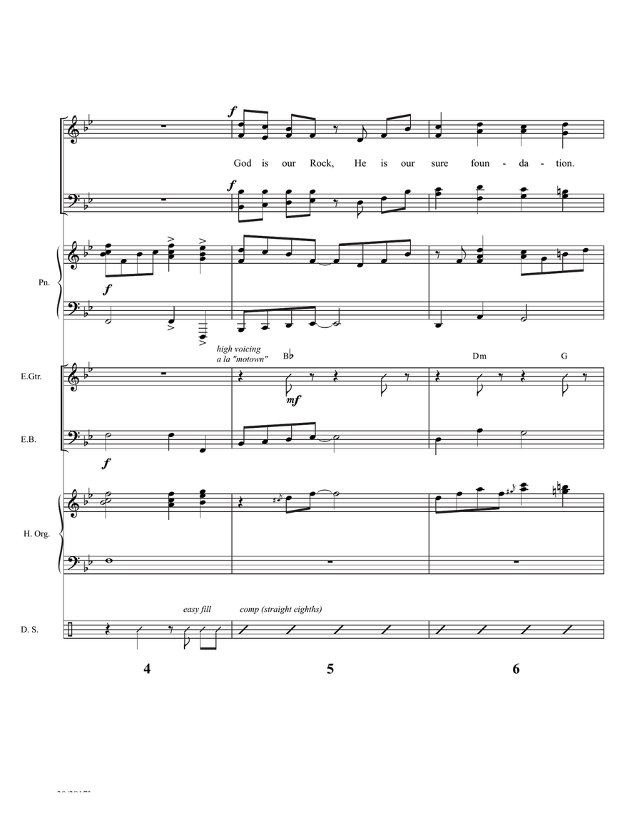 God Is Our Rock - Downloadable Rhythm Score and Parts Rhythm Section scores gallery preview page 4