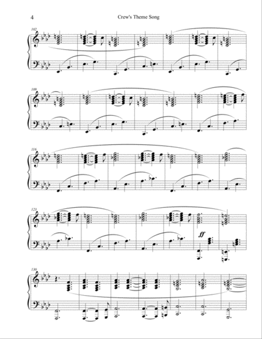 Crew's Theme Song Crew's Theme Song Piano Solo scores gallery preview page 4