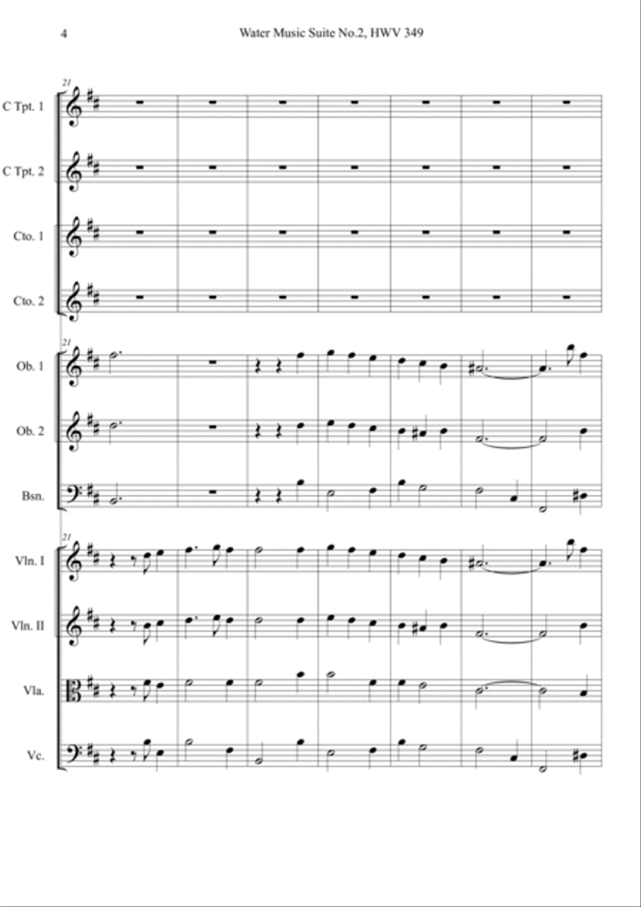 Water Music Suite No.2 14 HWV 349 Orchestra scores gallery preview page 4