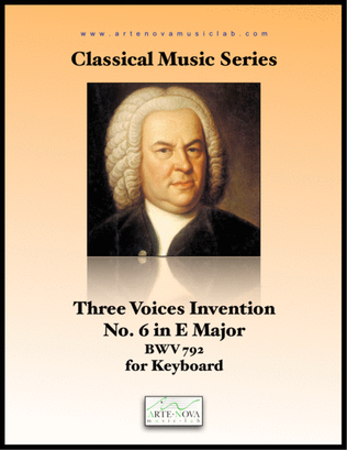 Three Part Invention No. 6 BWV 792 for Keyboard