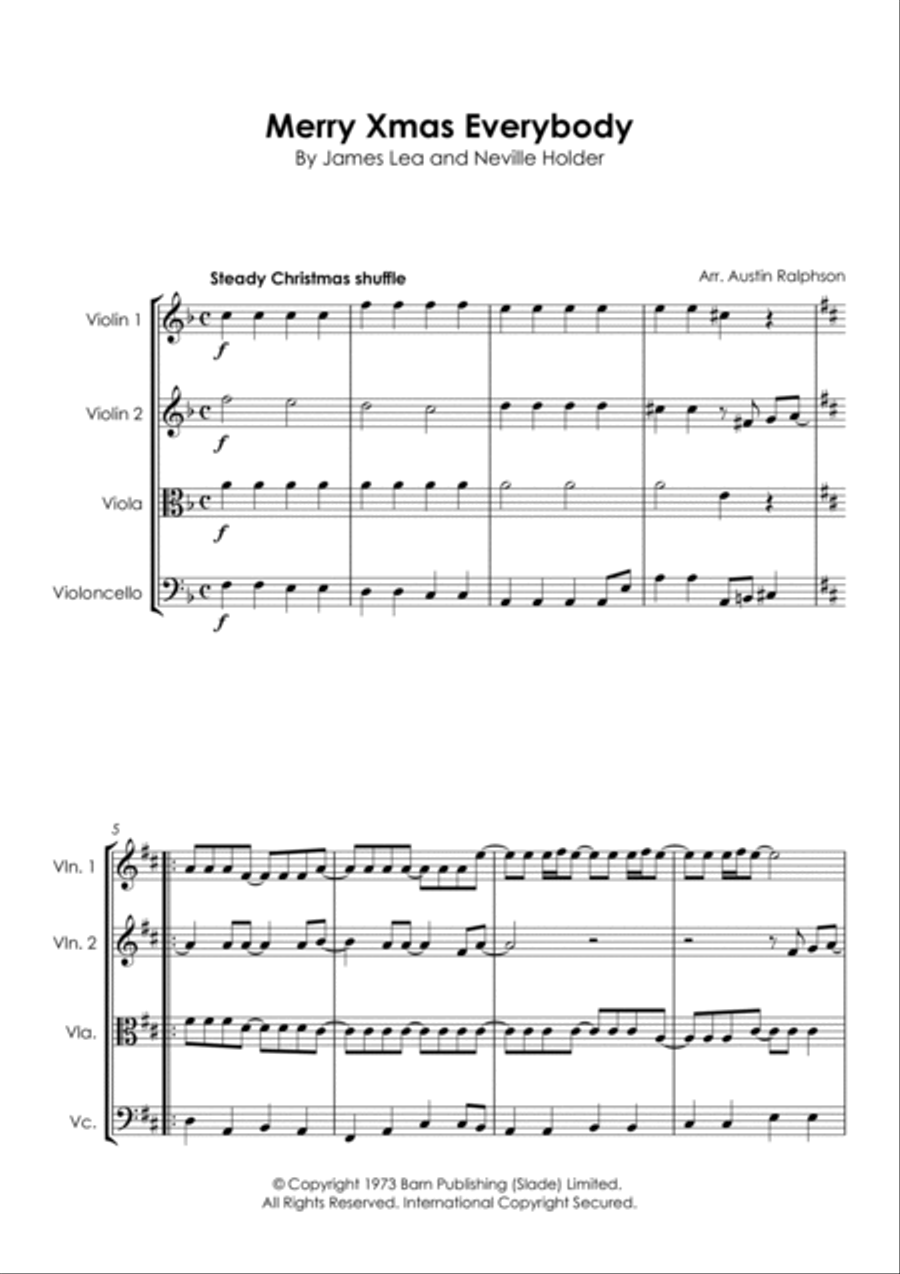 Merry Xmas Everybody String Quartet scores gallery preview page 3