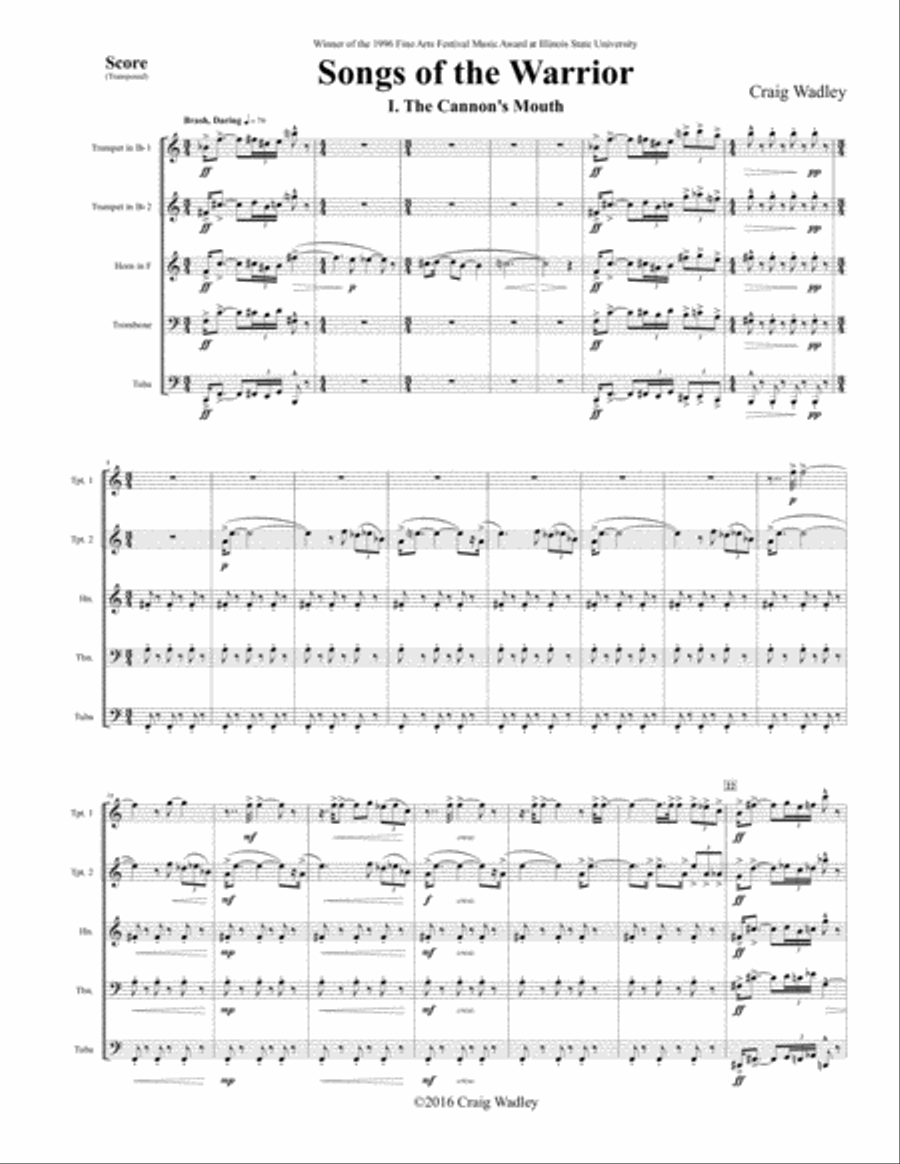 Songs of the Warrior Brass Ensemble scores gallery preview page 4