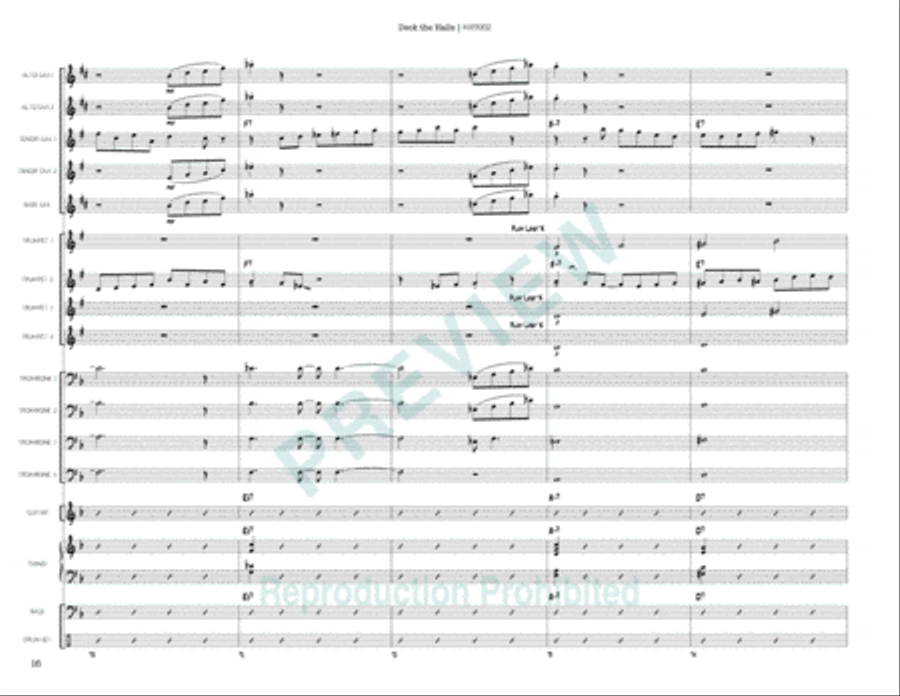 Deck the Halls Deck the Halls Jazz Ensemble scores gallery preview page 17