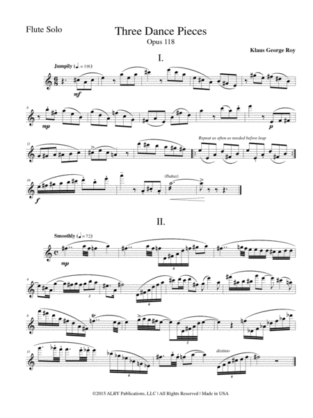 Three Dance Pieces and Toot Suite for Solo Flute image number null