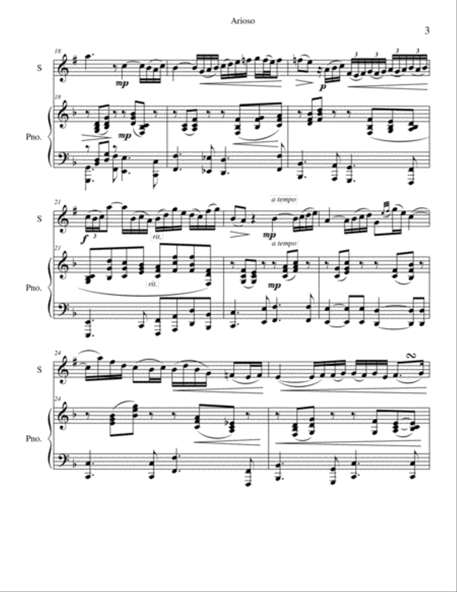 Arioso Arioso Clarinet Solo scores gallery preview page 3