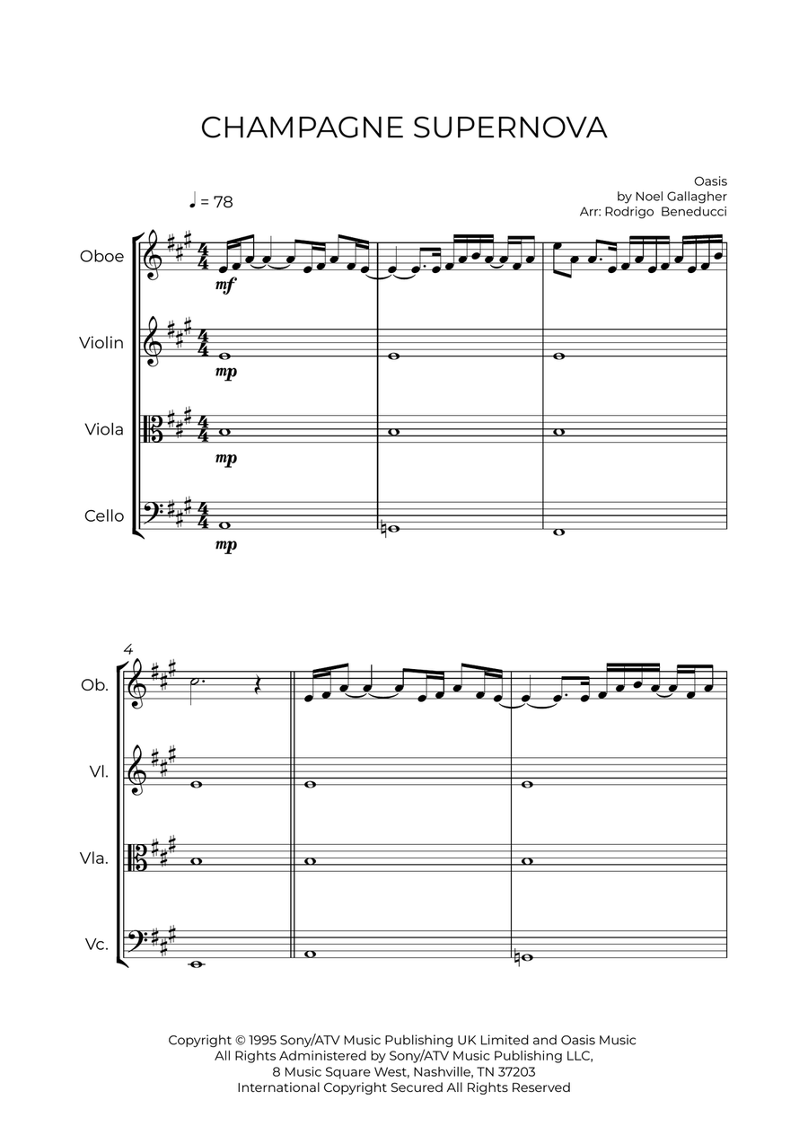 Champagne Supernova Oboe scores gallery preview page 2
