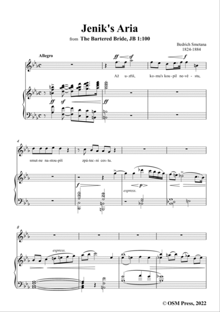 Smetana-Jenik's Aria,in c minor Voice Solo scores gallery preview page 3