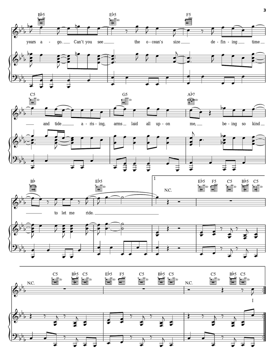 Big Wave Piano, Vocal, Guitar scores gallery preview page 3