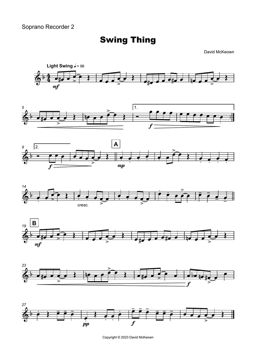 5 Jazz Trios for Recorder Soprano Recorder scores gallery preview page 5