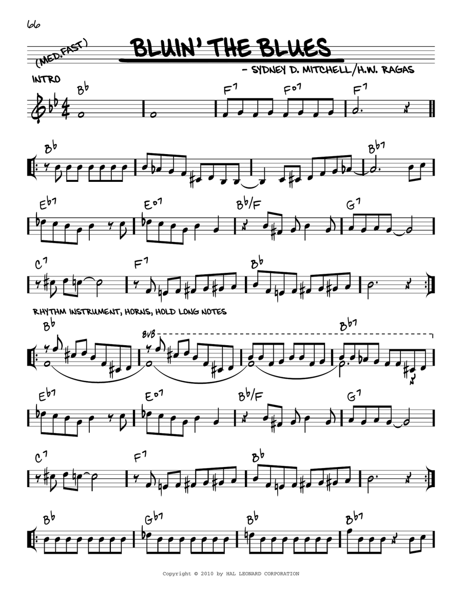 Bluin' The Blues (arr. Robert Rawlins) Voice scores gallery preview page 1