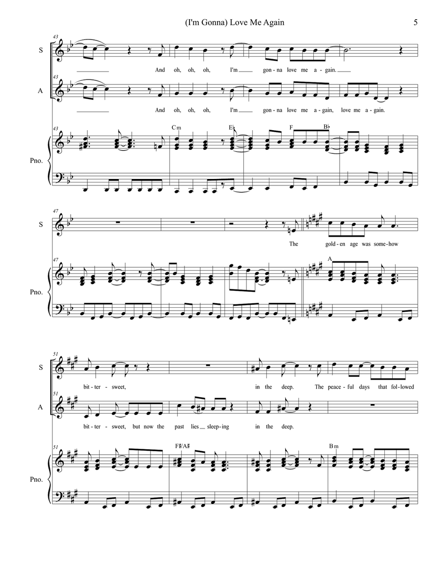 (i'm Gonna) Love Me Again Vocal Duet scores gallery preview page 5