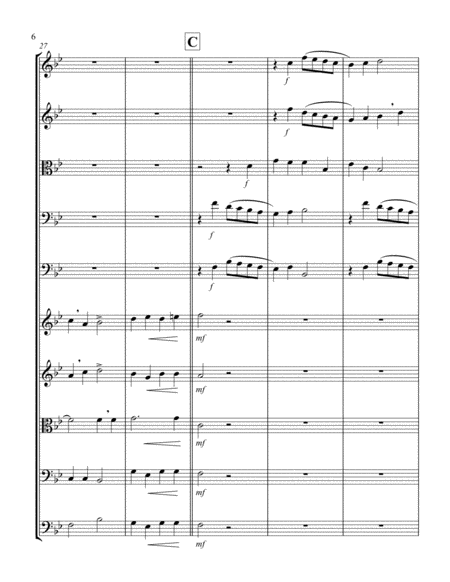 Hodie Christus Natus Est (2 String Quintets - 4 Violins, 2 Violas, 2 Cellos, 2 Basses)