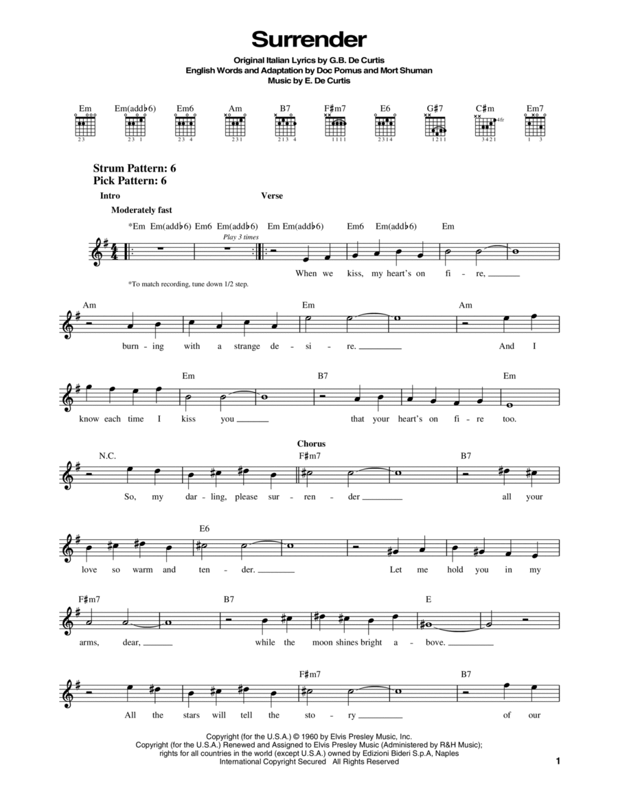 Surrender Surrender Acoustic Guitar scores gallery preview page 1