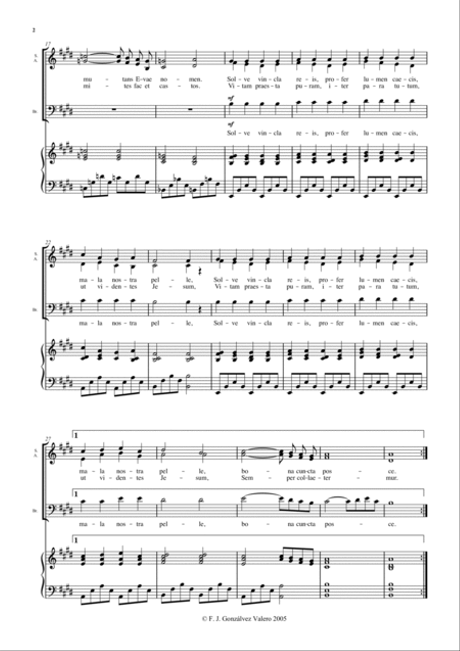 Ave Maris Stella 3-Part scores gallery preview page 2