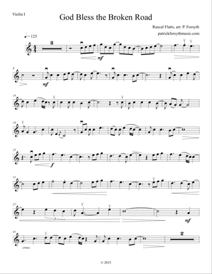 Bless The Broken Road String Quartet scores gallery preview page 1