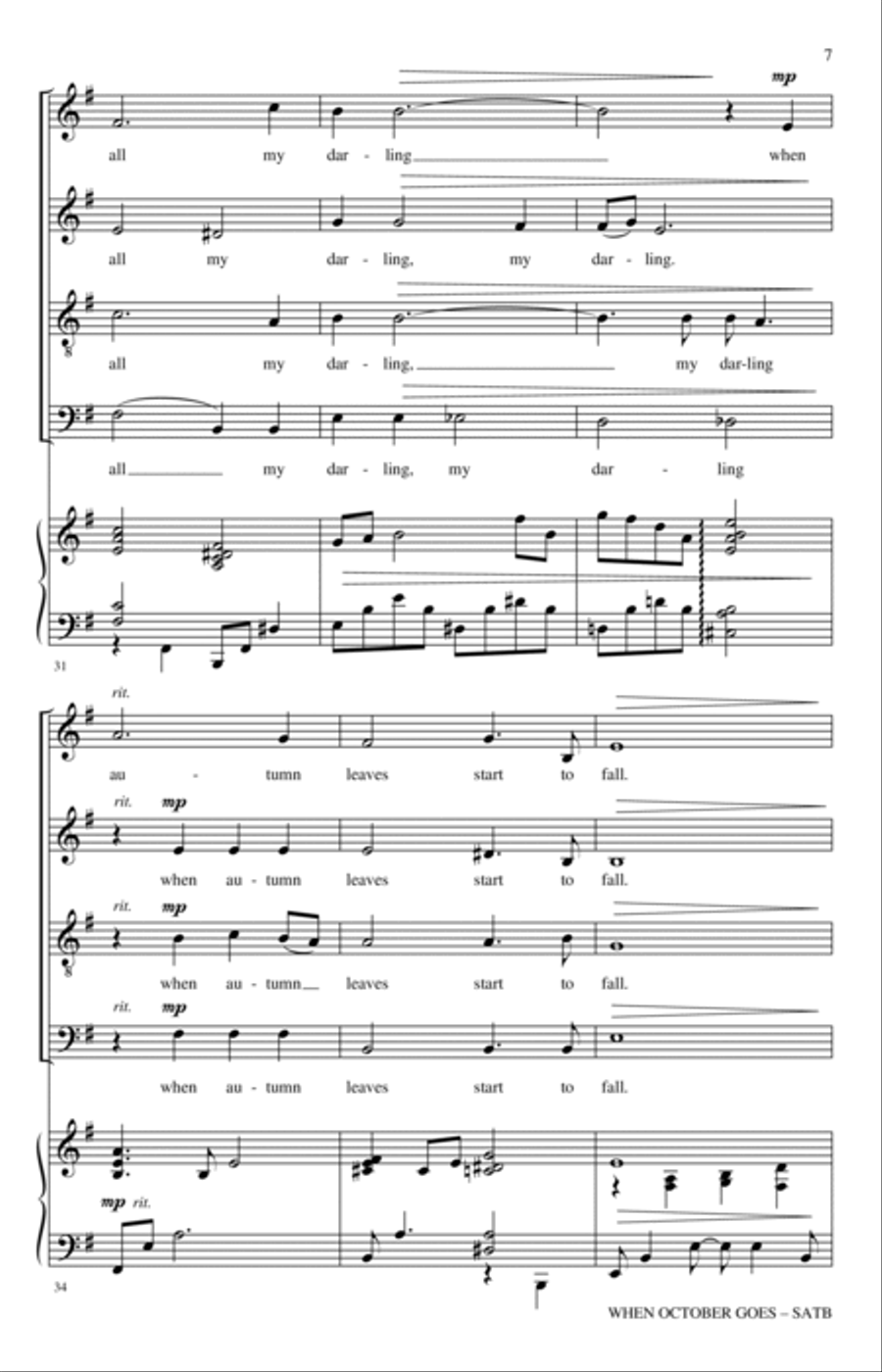 When October Goes (with Autumn Leaves) 4-Part scores gallery preview page 6