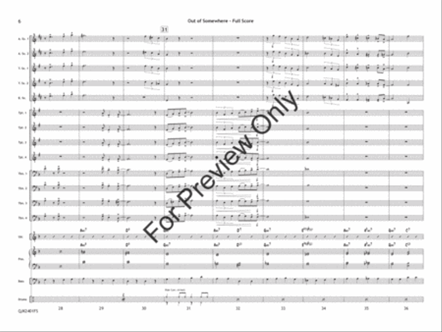Out of Somewhere (Score) Jazz Ensemble scores gallery preview page 7