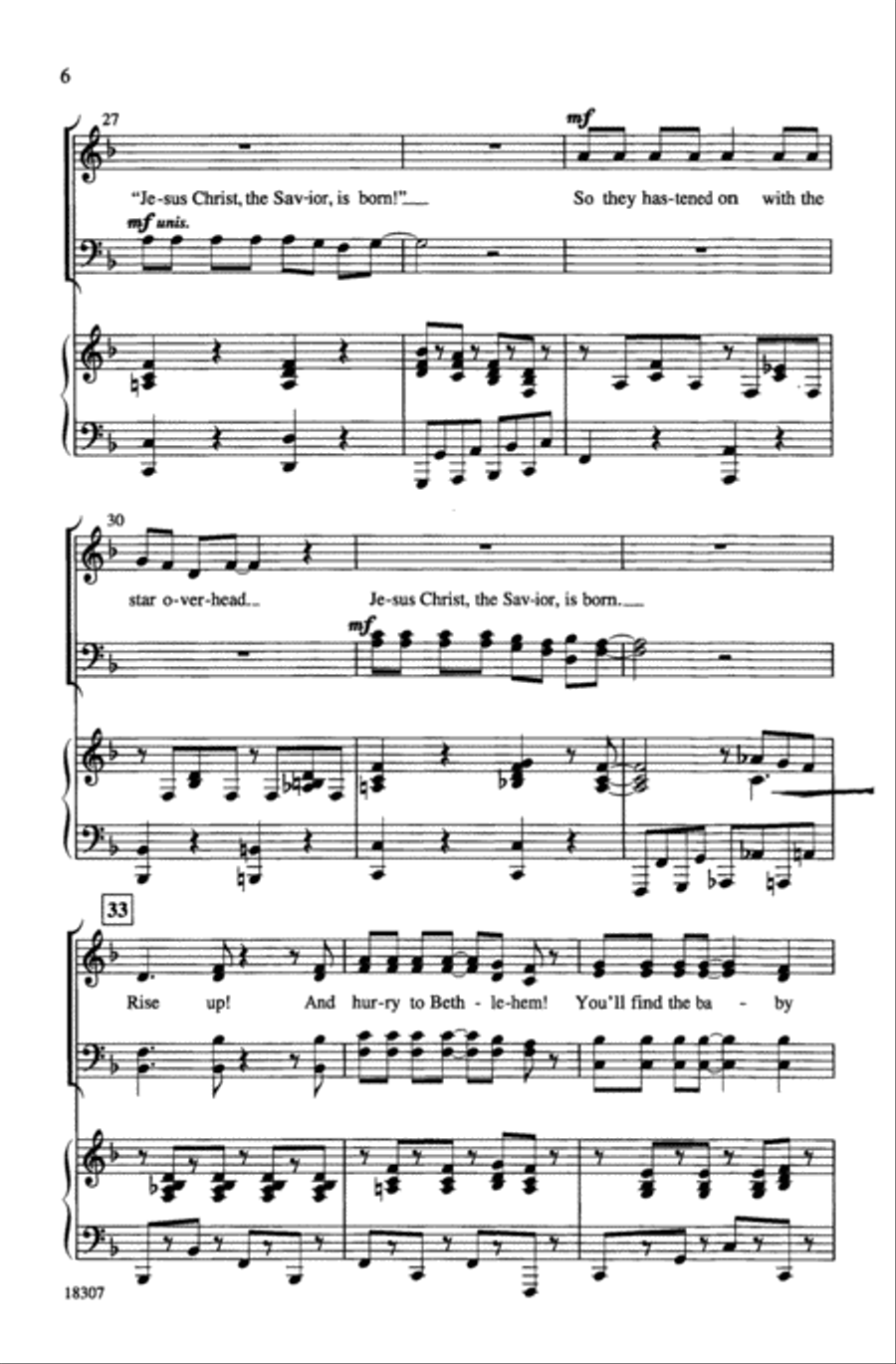 Hurry to Bethlehem! Hurry to Bethlehem! 4-Part scores gallery preview page 6